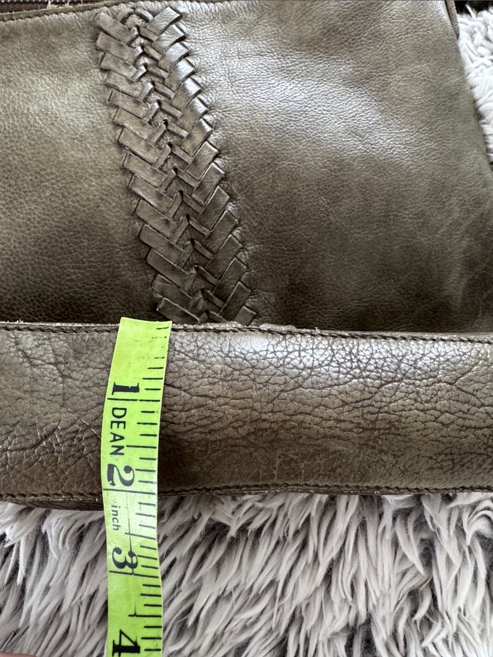 latico Olive Green Braided Leather Crossbody Bag - Picture 11 of 12